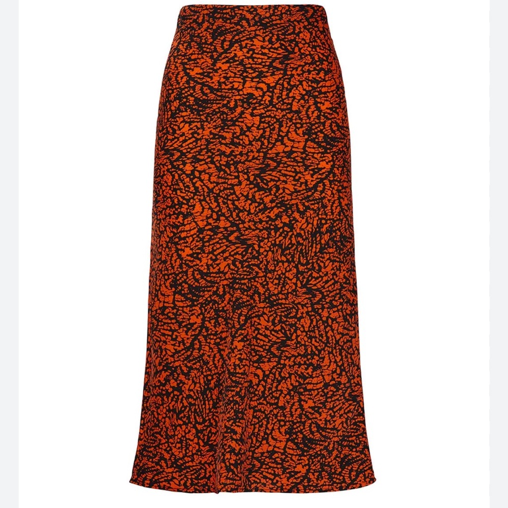 The Fifth Label Black and Orange Abstract Print Pencil Skirt